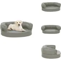 vidaXL Hundematratze Ergonomisch 60x42 cm Leinenoptik Grau - Hundebetten