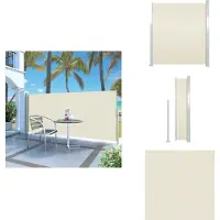 vidaXL Ausziehbare Seitenmarkise 140x300 cm Creme - Sonnenschirme & Sonnenschutze