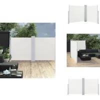 vidaXL Ausziehbare Seitenmarkise Cremeweiß 120 x 600 cm - Sonnenschirme & Sonnenschutze