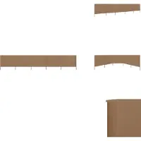 vidaXL 5-teiliges Windschutzgewebe 600 x 160 cm Taupe - Sonnenschirme & Sonnenschutze