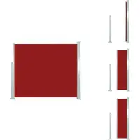 vidaXL Ausziehbare Seitenmarkise 120x300 cm Rot - Sonnenschirme & Sonnenschutze