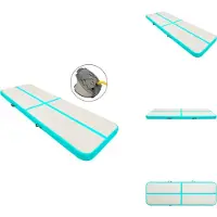 vidaXL Aufblasbare Gymnastikmatte mit Pumpe 400x100x15 cm PVC Grün - Yoga- & Pilatesmatten
