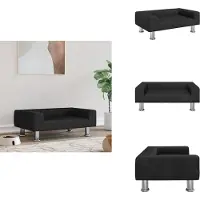 vidaXL Hundebett Schwarz 70x45x26,5 cm Samt - Hundebetten