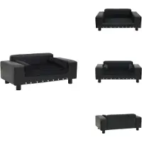 vidaXL Hundesofa Schwarz 81x43x31 cm Plüsch und Kunstleder - Hundebetten