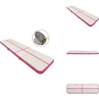 vidaXL Aufblasbare Gymnastikmatte mit Pumpe 800x100x15 cm PVC Rosa - Yoga- & Pilatesmatten