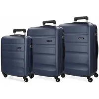 Joumma Bags ROLL ROAD Flex Marineblau, ABS Reisekoffer-Set, 55-65-75cm, 5849462