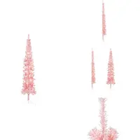 vidaXL Künstlicher Halb-Weihnachtsbaum mit Ständer Schlank Rosa 210 cm - Weihnachtsbäume