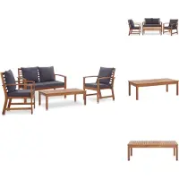 vidaXL Garten-Lounge-Set mit Auflagen 4-tlg. Massivholz Akazie - Gartenmöbel-Sets
