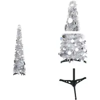 vidaXL Künstlicher Pop-Up-Weihnachtsbaum Silber 120 cm PET - Weihnachtsbäume