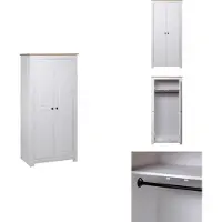 vidaXL Kleiderschrank Weiß 80×50×171,5 cm Kiefer Massiv Panama Serie - Kleiderschränke
