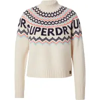 Superdry für Damen. W6110555A Fairisle Pullover beige (L), Lässig, Acryl