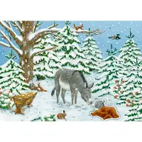 Sonstige Verlage Sticker-Adventskalender - Eselchen im Winterwald