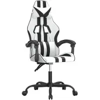 vidaXL Gaming-Stuhl Weiß und Schwarz Kunstleder
