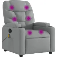 vidaXL Massagesessel Hellgrau Stoff