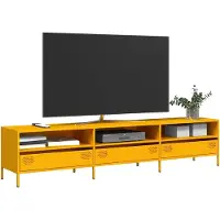 vidaXL TV-Schrank Senfgelb 202x39x43,5 cm Kaltgewalzter Stahl