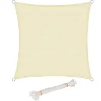 OEM Schaduwdoek Vierkant - UV-Schutz-Netz - Pergolenschirm - HDPE-Canvas - Crème 4x4m