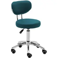 Physa ASCONA Kosmetikdrehstuhl mit Rückenlehne auf Rollen 46-60 cm - türkis