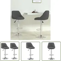 The Living Store Barhocker 2 Stk. Dunkelgrau Samt