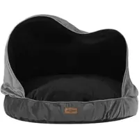 Recobed Quaste mit Decke Velour grau/schwarz S Ø55cm