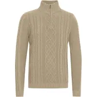 11 Project Troyer "Troyer PRJamelien", Herren, Gr. S, beige (humus), Obermaterial: 100% Baumwolle CO recyc.., Pullover Troyer