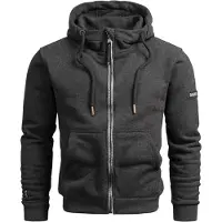 Alessandro Salvarini Sweatjacke "Herren Sweatjacke AS293", Herren, Gr. M, grau (dunkelgrau), Obermaterial: 65% Baumwolle CO. 35% Polyester PES., Sweatjacken Sweatjacke