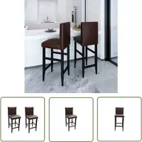 The Living Store Barhocker 2 Stk. Dunkelbraun Kunstleder
