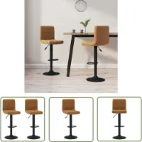 The Living Store Barhocker 2 Stk. Braun Samt