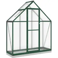 vidaXL Gewächshaus mit Fundamentrahmen Grün 169x58x202 cm Aluminimum