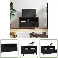 The Living Store TV-Schrank Schwarz 80x36x50 cm Holzwerkstoff