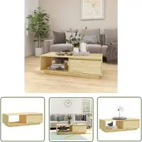 The Living Store Couchtisch 110x50x33,5 cm Massivholz Kiefer