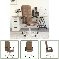 The Living Store Bürostuhl mit Liegefunktion Braun Stoff