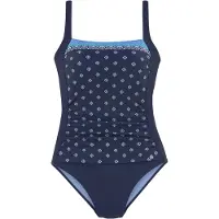 LASCANA Badeanzug , Damen, Gr. 48, Cup E, blau (nachtblau), Recycling-Polyamid, bedruckt, Badeanzüge Badeanzug, integrierte Softcups, verstellbare Träger