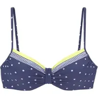 LASCANA Bügel-Bikini-Top "Monri", Damen, Gr. 40, Cup B, bunt (blau, gelb, bedruckt), Recycling-Polyamid, bedruckt, gepunktet, Bikini-Oberteile Bügel-Bikini-Top, mit geraffter Mitte