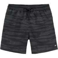 Kangaroos Badeshorts , Herren, Gr. M (50), N-Gr, schwarz (schwarz bedruckt), Recycling-Polyester, bedruckt, Badehosen Badeshorts, mit Melange-Effekt