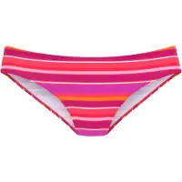 s.Oliver Bikini-Hose "Fun", Damen, Gr. 44, N-Gr, pink (pink bedruckt), Recycling-Polyamid, gestreift, Badehosen Bikini-Hose, in klassischer Schnittform und trendigem Streifen-Design, Topseller
