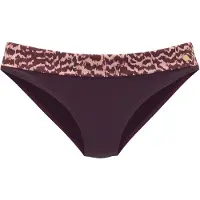 LASCANA Bikini-Hose "Holly", Damen, Gr. 42, N-Gr, rot (bordeaux bedruckt), Recycling-Polyamid, bedruckt, Badehosen Bikini-Hose, mit bedrucktem Bund