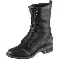 Mustang Damenschuhe Schnürstiefel Schwarz Freizeit