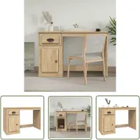 The Living Store Schreibtisch mit Schublade Sonoma-Eiche 115x50x75 cm