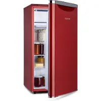 Klarstein Yummy - Kühlschrank, mit Gefrierfach, , Kühlmittel: R600a, 42 dB, 1 x Gitterboden, inkl. Tropfschale, 90 L, Gefrierfach: 8 Liter, Kühlschrank: 90 L, rot
