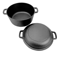 All'Grill Gusseisen Topf 26cm Ø, langlebig, gute Wärmespeicherung, leicht zu reinigen