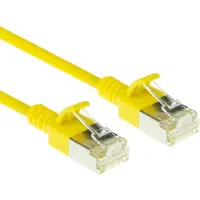 ACT Gelbes 7 Meter langes LSZH-U/FTP-Cat6a-Datencenter-Slimline-Patch-Kabel mit RJ45-Anschlüssen und Knickschutz, 7 m, Cat6a, U/FTP (STP), RJ-45, RJ-45, Gelb