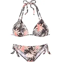 Buffalo Triangel-Bikini , Damen, Gr. 40, Cup C/D, bunt (braun, apricot), Recycling-Polyamid, bedruckt, floral, gepunktet, Bikini-Sets Triangel-Bikini, im Mustermix