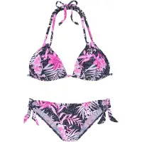 Buffalo Triangel-Bikini , Damen, Gr. 34, Cup A/B, blau (marine, pink), Recycling-Polyamid, Bikini-Sets Triangel-Bikini, im Mustermix
