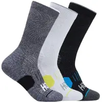 Hoka One One - Crew Run Sock 3-Pack - Laufsocken Gr M grau