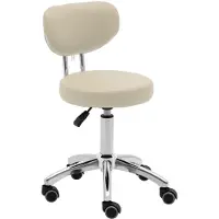Physa ASCONA Kosmetikdrehstuhl mit Rückenlehne auf Rollen 46-60 cm - dunkelbeige