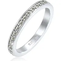 Elli Silberring "Ring Memoire Verlobung Kristalle 925 Silber" Gr. 60, grau, Fingerringe, Damen, 60, Silber 925 (Sterlingsilber), Silberring