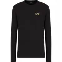 EA7 für Herren. 8NPT28_PJVQZ Core Identity Langarm-T-Shirt aus Baumwolle schwarz (XL), Lässig