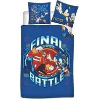 Sonic Kinderbettwäsche Set aus Baumwolle – Bettbezug 140x200 cm & Kissenbezug 65x65 cm