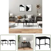 The Living Store Beistelltische 2 Stk. Schwarz 40x40x35 cm Holzwerkstoff