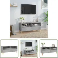 The Living Store TV-Schrank Betongrau 100x34,5x44,5 cm Holzwerkstoff